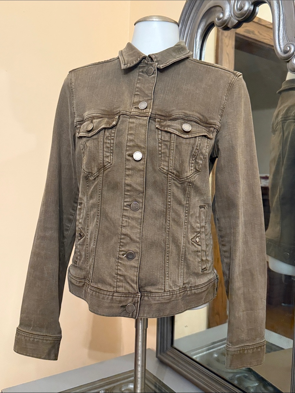 Liverpool Los Angeles Small Olive Denim Jacket
